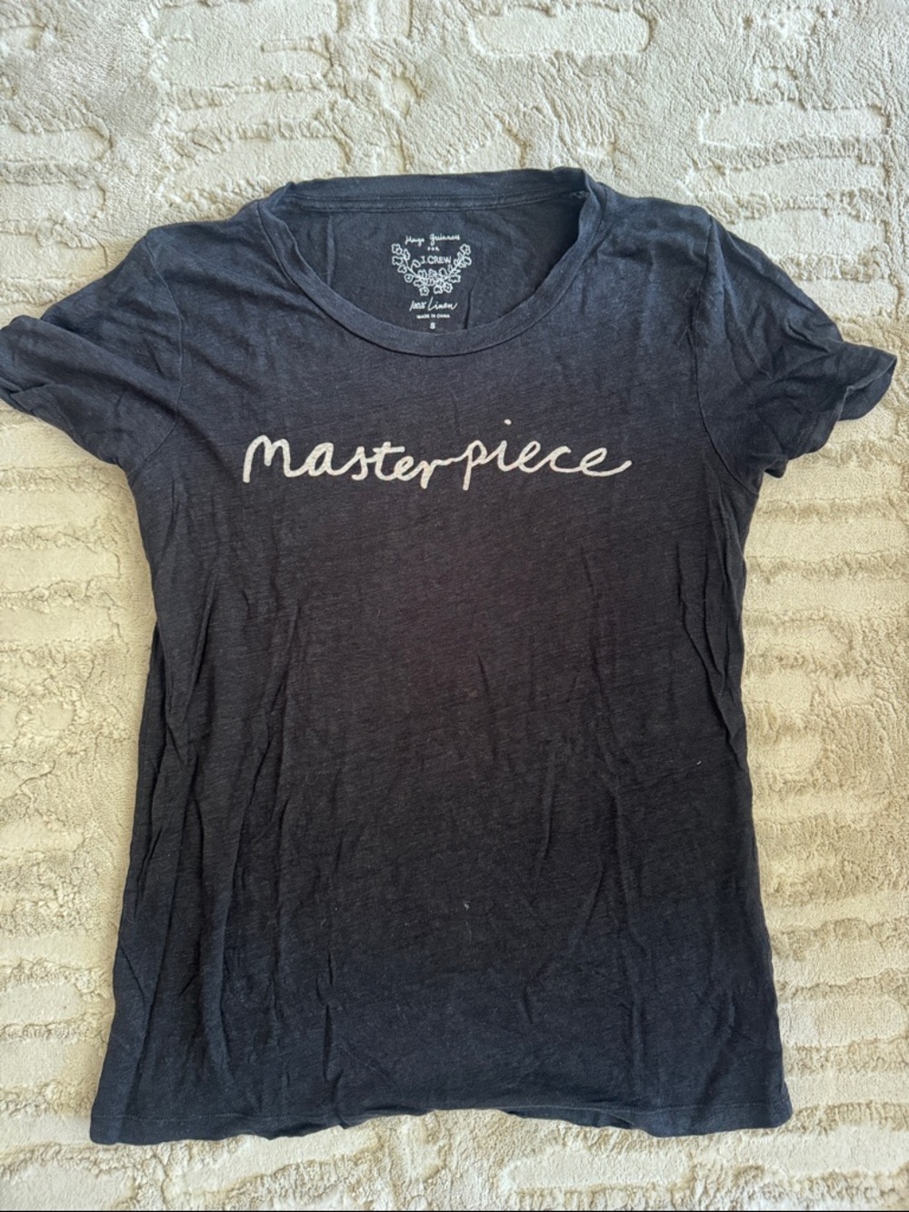 J. Crew Black 'Masterpiece' Script Short-Sleeve Tee